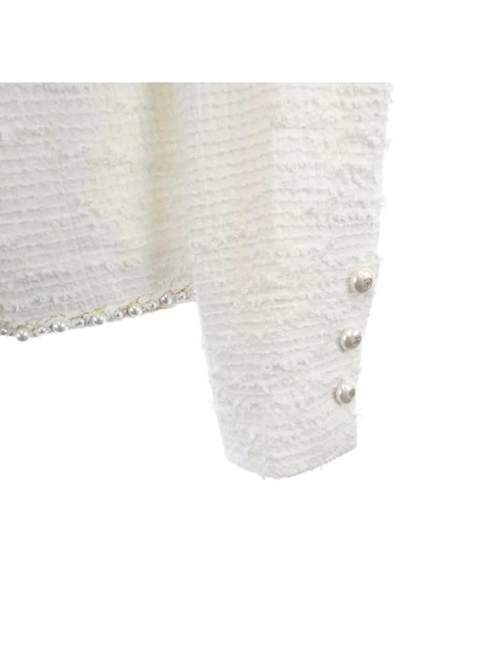 Chanel Collarless Jacket White